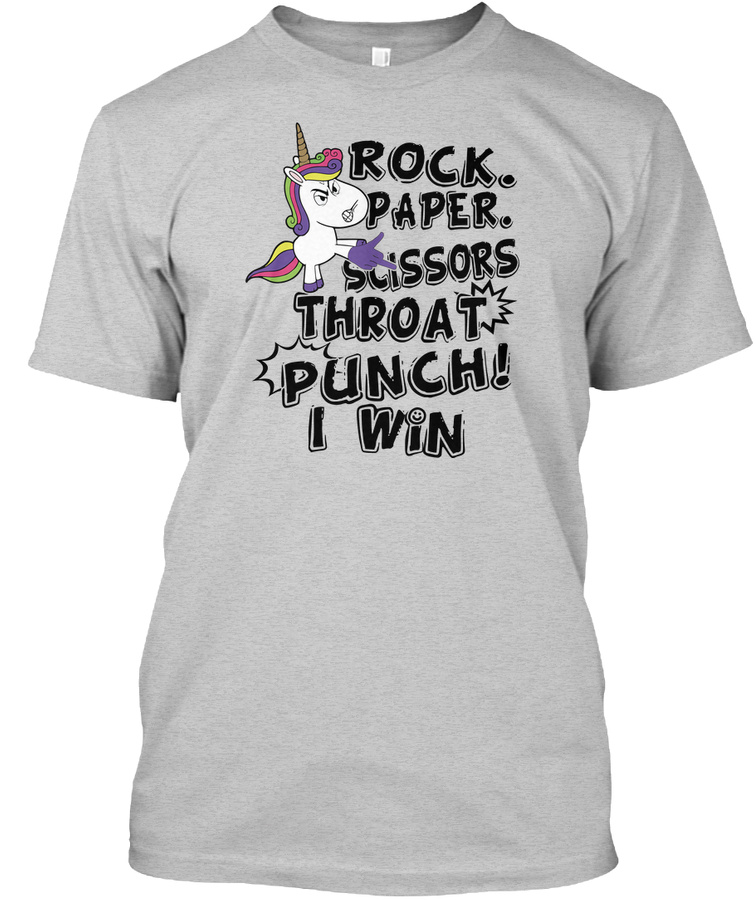 Rock Paper Scissors Throat Punch Unicorn Unisex Tshirt