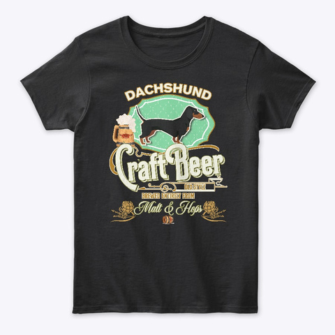 A Dachshund Gifts Black T-Shirt Front