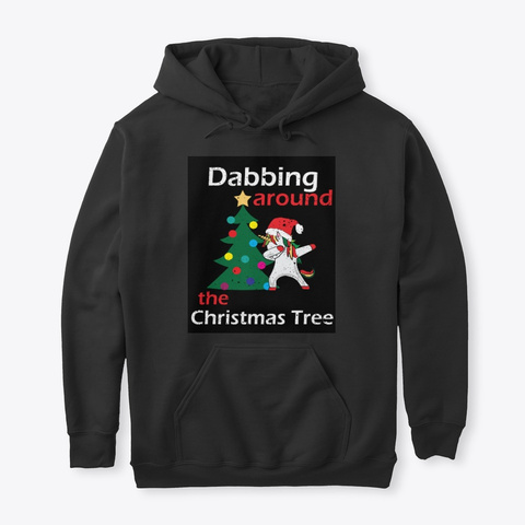 Dabbing Around The Christmas Tree Black T-Shirt Front