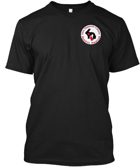 New Hanover County Rabbit Rescue Tee's  Black T-Shirt Front