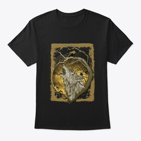 Viking Wolf Tee Black T-Shirt Front