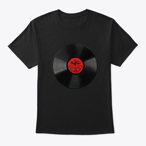 Buffalo Gift Retro Musical Art Vintage V Black T-Shirt Front