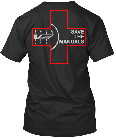 Save The Manuals Black T-Shirt Back