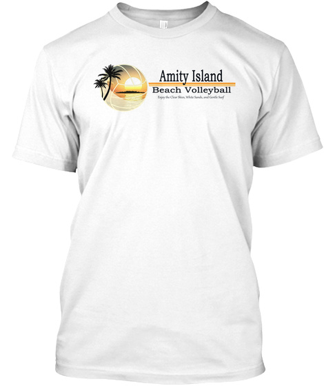 Amity Island Beach Volleyball White T-Shirt Front