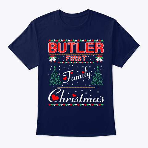 Butler First Family Christmas Gift Navy T-Shirt Front