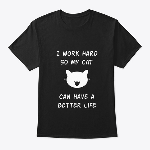 Funny Cat T Shirt Black T-Shirt Front