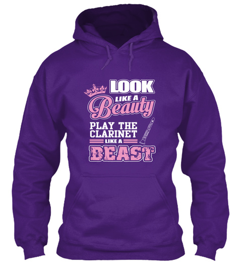 Beauty Plays The Clarinet Purple T-Shirt Front