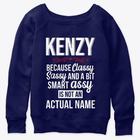 Kenzy Classy, Sassy And A Bit Smart  Navy  T-Shirt Front
