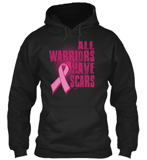 All Warriors Have Scars Black T-Shirt Front