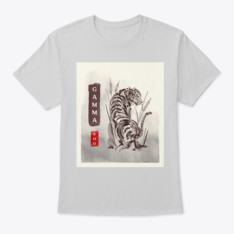 Gamma Rho Tiger Shirt Light Steel T-Shirt Front