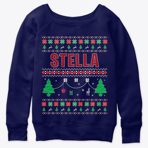 Ugly Xmas Themed Gift For Stella Navy  T-Shirt Front