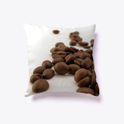 Coffee Beans Decorative Pillow White Kaos Front