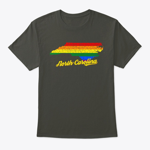 North Carolina Lgbt Rainbow Pride Smoke Gray T-Shirt Front