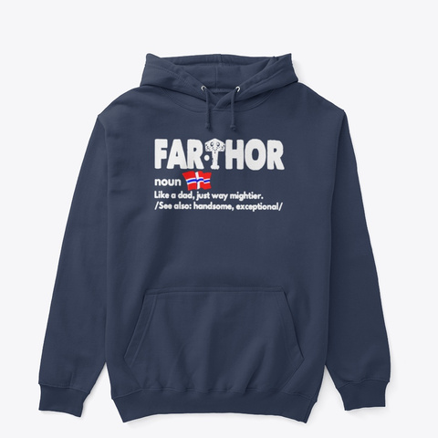 Farthor Definition Viking Dad Shirt Navy Kaos Front
