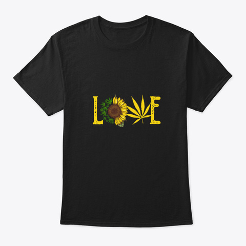 Love Cannabis Black T-Shirt Front