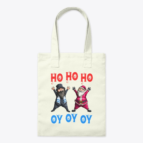 Ho Ho Ho Oy Oy Oy Funny Christmas Santa  Natural T-Shirt Front