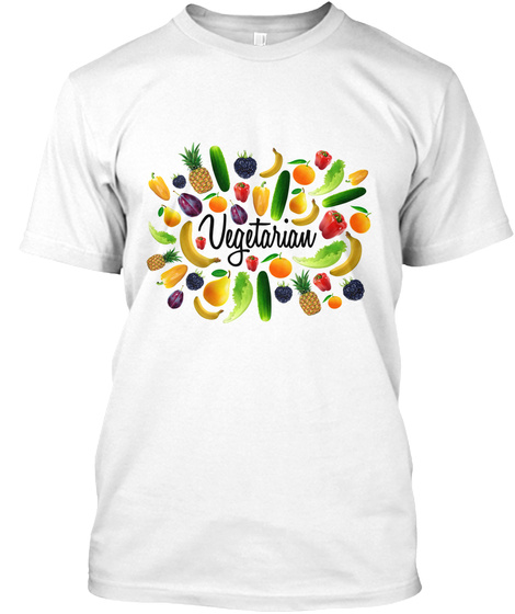 Vegetarian White T-Shirt Front