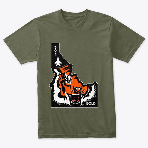 391st Idaho Tiger Military Green T-Shirt Front