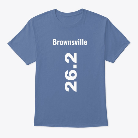 Marathoner 26.2 Brownsville Denim Blue T-Shirt Front