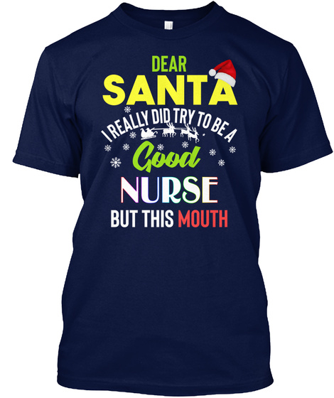 Good Nurse X Mas Navy T-Shirt Front
