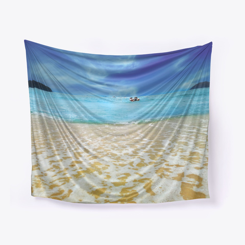 Ocean Beach Wall Art Tapestry White T-Shirt Front
