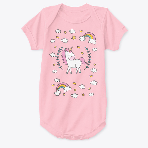 Baby Unicorn Onesie Pink T-Shirt Front