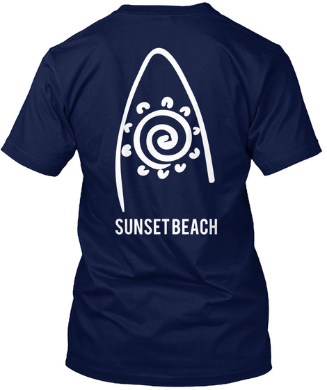 Sunset Beach Navy T-Shirt Back