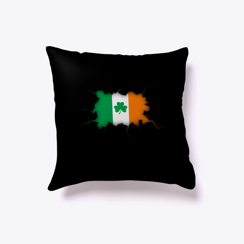 Shamrock Ireland Irish Flag Gift Black T-Shirt Front