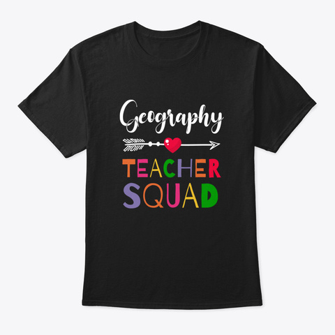 Awesome Geography Teacher Squad Funny Co Black Kaos Front