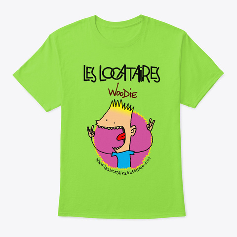 Woodie Metal  Les Locataires Lime T-Shirt Front