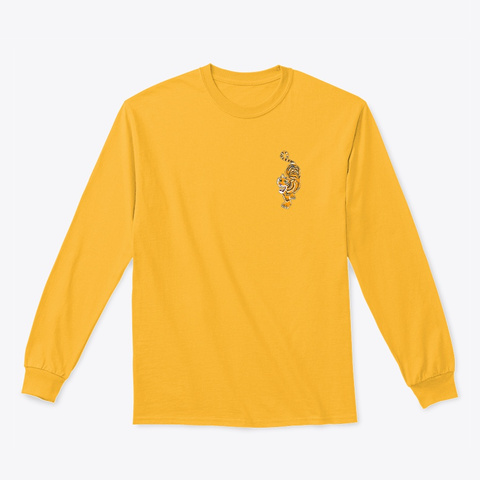 Bold Tiger Long Sleeve Shirt Gold T-Shirt Front