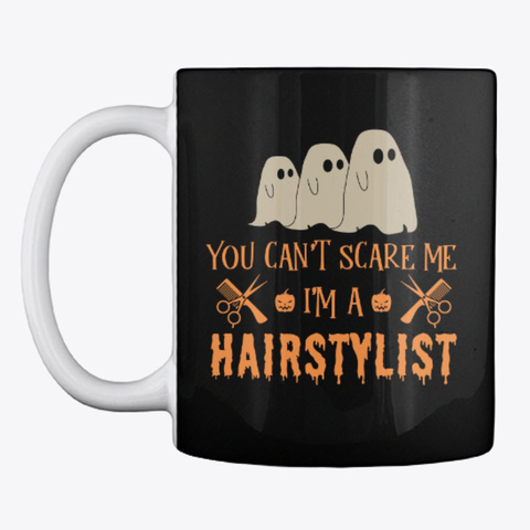 Hairdresser Halloween Mug Black T-Shirt Front