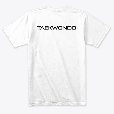 Taekwondo With Korean Flag Heather White T-Shirt Back