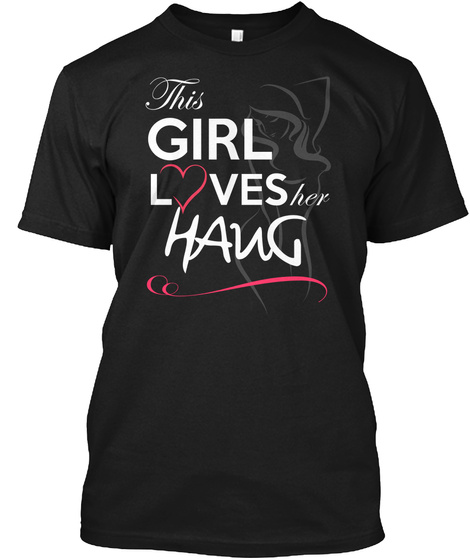 This Girl Loves Her Hawg Black T-Shirt Front