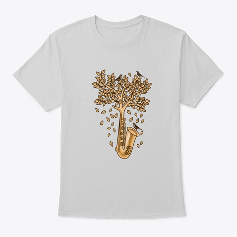 Saxophone Tree  Light Steel T-Shirt Front