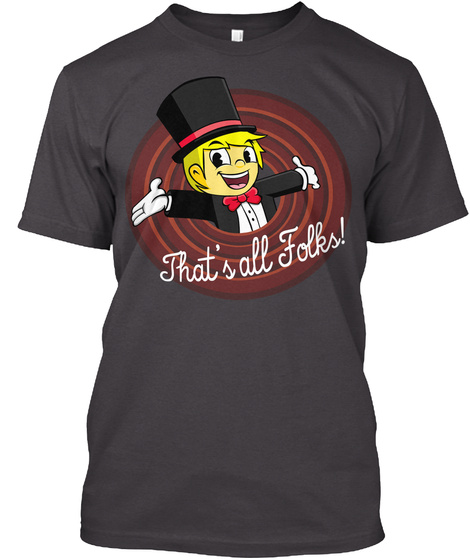 That's All Folks! Heathered Charcoal  T-Shirt Front