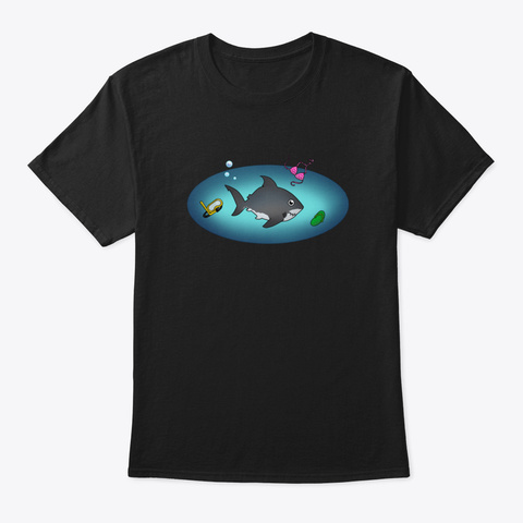 Baby Shark 5 Qwnf Black T-Shirt Front