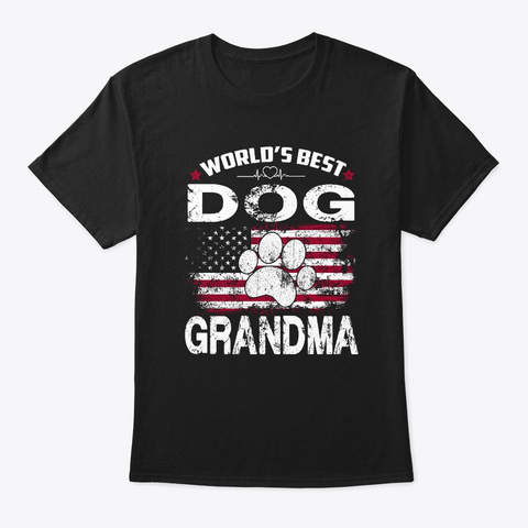 World's Best Dog Grandma Vintage T Shirt Black T-Shirt Front
