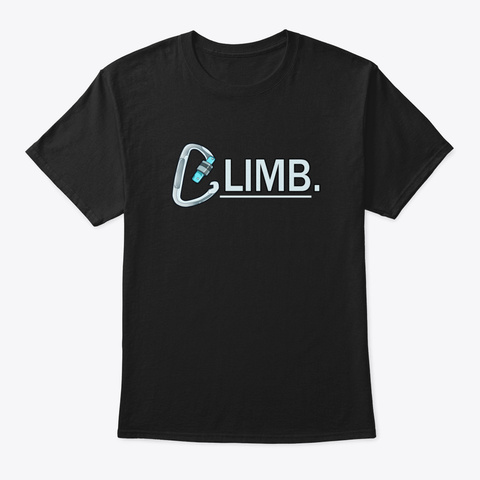 Awesome Rock Climbing Gift Print Climber Black Kaos Front