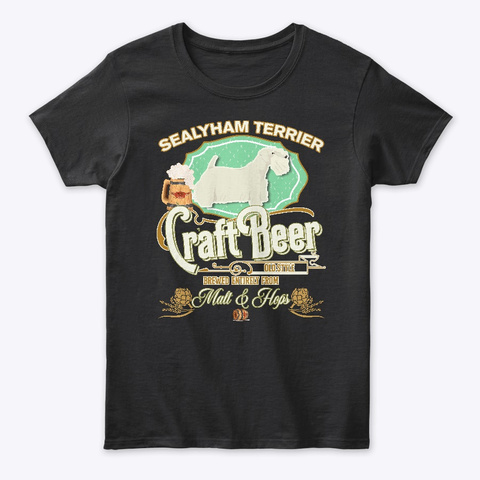 Sealyham Terrier Gifts Dog Beer Lover Black T-Shirt Front