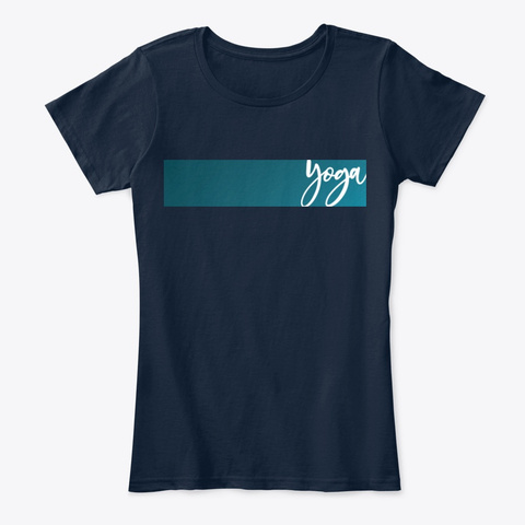 Tranquil Yoga Gear New Navy T-Shirt Front