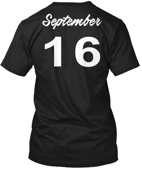 September 16   Virgo Black T-Shirt Back