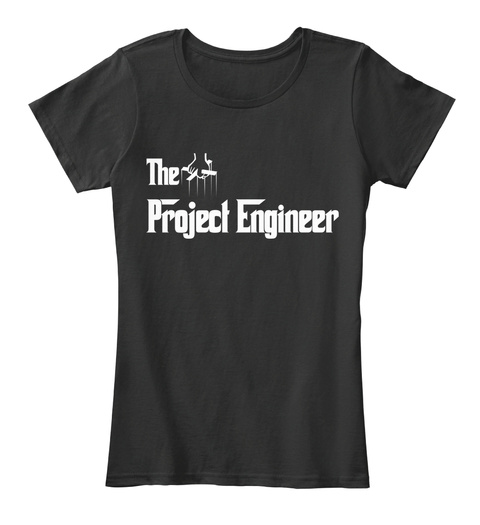 The Project Engineer Black T-Shirt Front