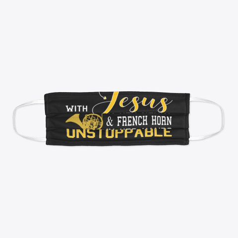 With Jesus In Her Heart & French Horn Black Camiseta Flat