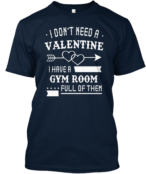Gym Valentine's Day Shirt Gymroom New Navy T-Shirt Front