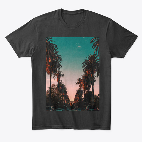 Palm Tree Dreams Black T-Shirt Front