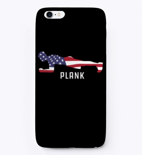 Gymnastics Plank In American Flag Sports Black T-Shirt Front