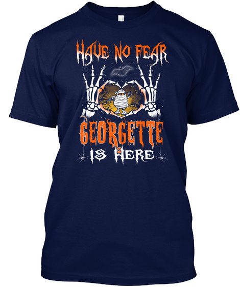 Halloween Shirts Name Georgette Is Here Navy T-Shirt Front
