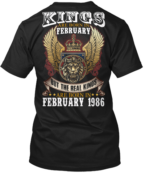 February 1986 Black T-Shirt Back