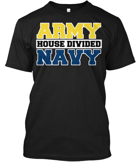 Army House Divided Navy Black T-Shirt Front